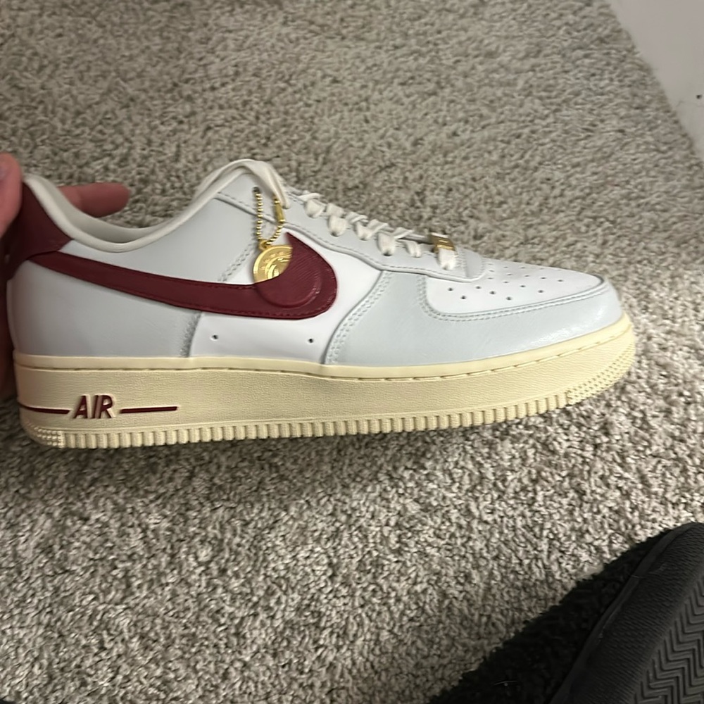Women’s airforces maroon tan white and grey. 9.5
